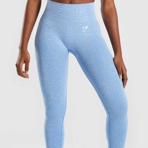 Gymshark Vital Seamless Leggings in Blue Marl - Size Small